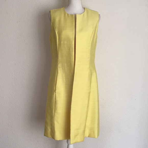 Vintage 1960s Mod Beaded Raw Silk Dress + Vest Duster Pleated Sleeves - Picture 5 of 14